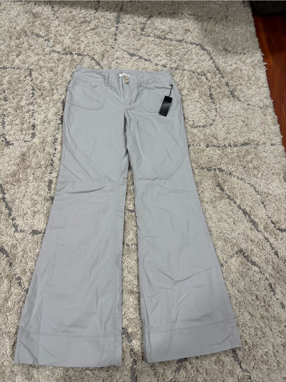 Banana Republic Light Gray Wide-Leg Chinos